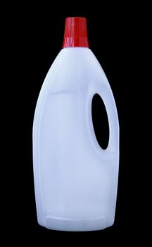 detergent plastic bottle isolated on black background with clipping path