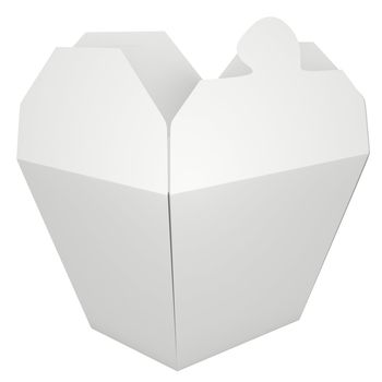 White blank take-out food container. 3D render.