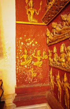 Picture on the wall temples in Thailand
