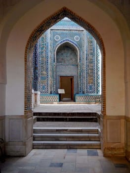 Mosque interior, city landscape of the Samarkand, Uzbekistan