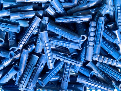 Blue plastic wall plugs