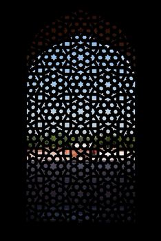 Marble carved screen window at Humayun's Tomb, Delhi, India