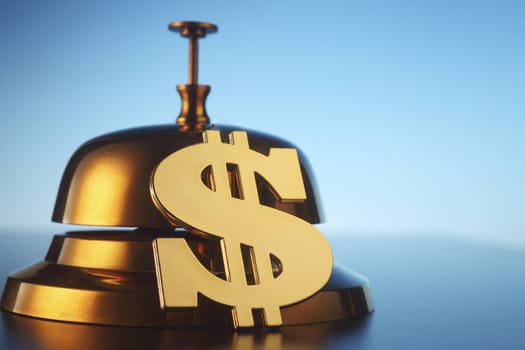 stock image of the dollar sign by the service bell