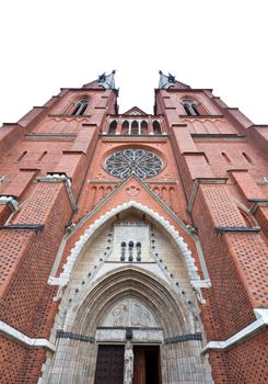 The famous Uppsala cathedral in Uppsala Sweden 
