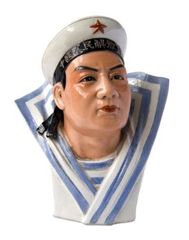 chinese ceramic statuette representing a sailor