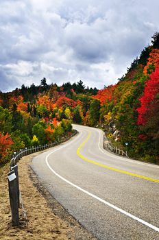 Fall scenic highway in northern Ontario, Canada