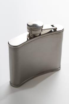 close flask against gray background