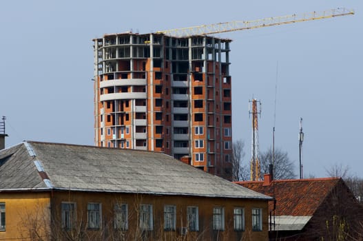 High resolution image. Building of the modern high house