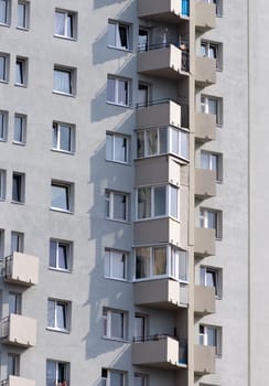 High resolution image. Facade of the modern high house.