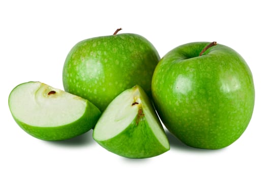 Green apple isolated on white. Fresh green apple. Sweet fruit.
