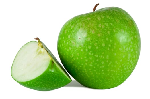 Green apple isolated on white. Fresh green apple. Sweet fruit.