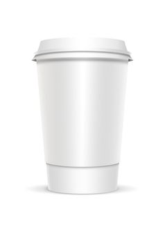 Plastic coffee cup templates over white background. 3d rendered illustration.