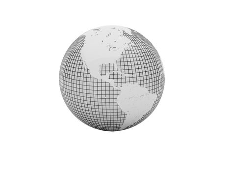 3d illustration over  white backgrounds. Globe of the World.