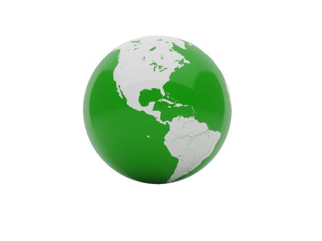 3d illustration over  white backgrounds. Globe of the World.