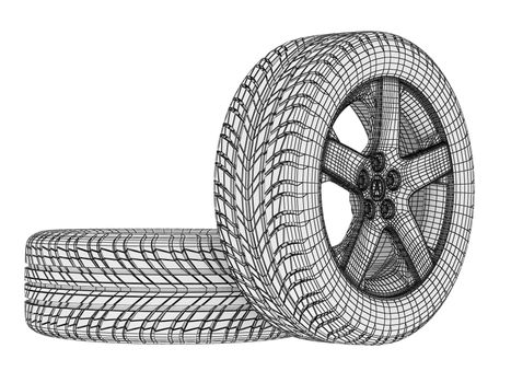 skeleton tires isolated on white background. High resolution image