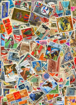 It is a lot of stamps. A background from stamps of the different countries.