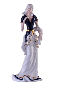 Porcelain figure of the woman in a beautiful dress