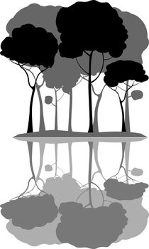 trees with white background