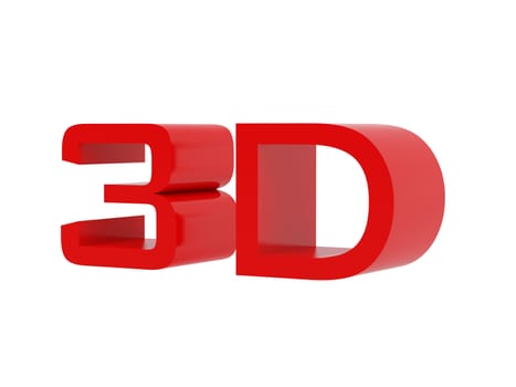 symbol 3d tv. 3d rendered illustration isolated on white background. High resolution image.