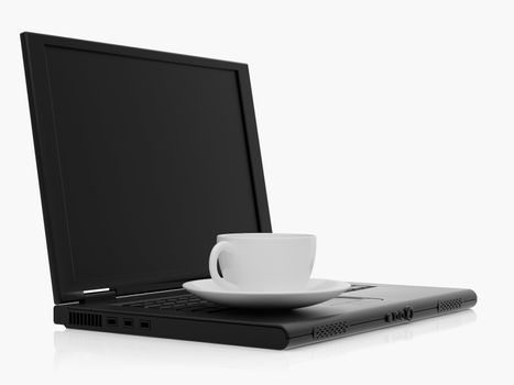 Laptop isolated on white background. High resolution image.