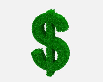 High resolution grass symbol isolated dollar on white background.