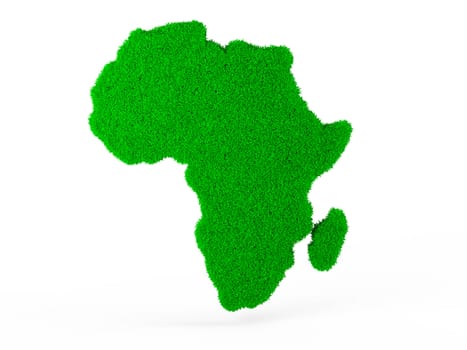 Symbol 3d. Global environmental problems. Grass map of Africa.