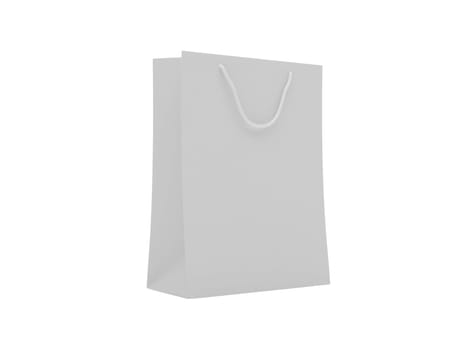 Paper shopping bag. High resolution image. 3d illustration over  white backgrounds.