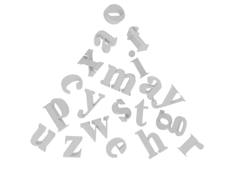 High resolution image alphabet. 3d illustration over  white backgrounds.