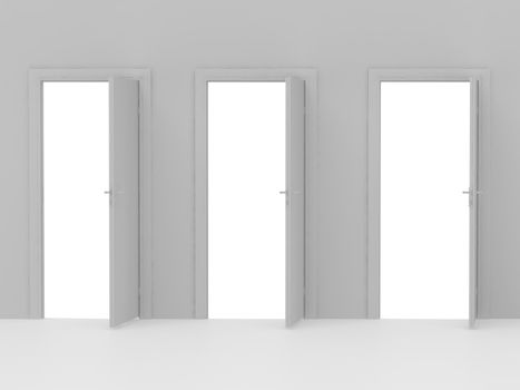 High resolution image.  3d rendered illustration. Door to new world.