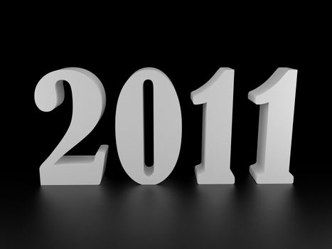 Happy new year 2011. High resolution 3d illustration. Calendar.