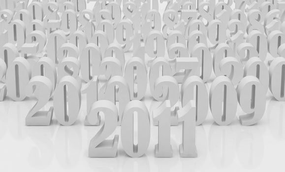 Happy new year 2011. High resolution 3d illustration. Calendar.