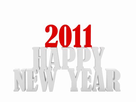 Happy new year 2011. High resolution 3d illustration. Calendar.