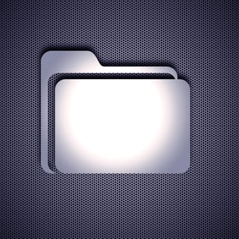 Metallic symbol folder. High resolution image. 3d rendered illustration.