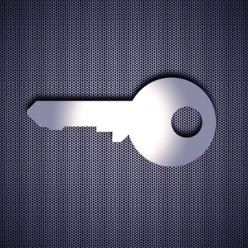 Metal key symbol. High resolution image.  3d rendered illustration.