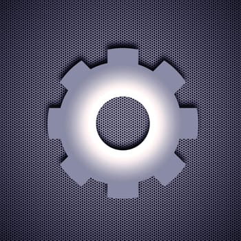 Metal symbol cogwheel. High resolution image. 3d rendered illustration.