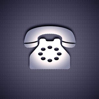 Metallic symbol phone. High resolution image. 3d rendered illustration.