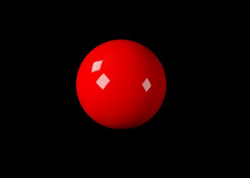 High resolution image. Red sphere on a black background.