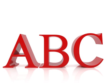 3d illustration over white backgrounds. High resolution image. Letter ABC.