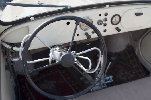 High resolution image. Dashboard of vintage Russian seventies car.