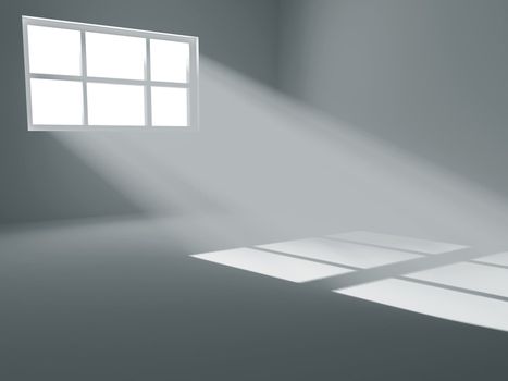 High resolution image. 3d rendering the empty room with window.