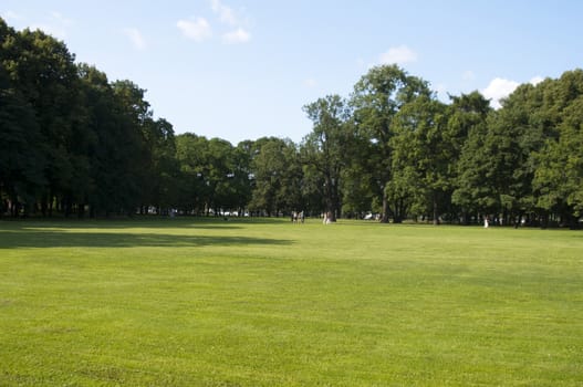 Park of Petersburg. Travel on an ancient city. High resolution image.