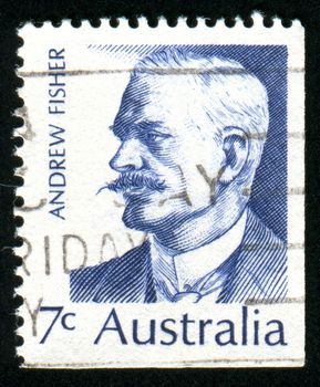 AUSTRALIA - CIRCA 1971: stamp printed by Australia, shows Andrew Fisher, circa 1971