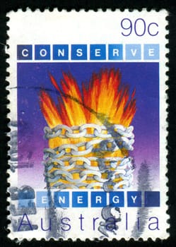 AUSTRALIA - CIRCA 1985: stamp printed by Australia, shows Environmental conservation, Energy, circa 1985
