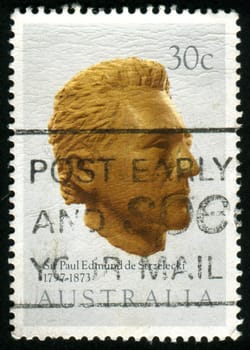 AUSTRALIA - CIRCA 1983: stamp printed by Australia, shows Paul Edmund de Strzelecki, circa 1983