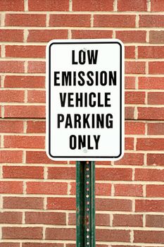 A Low emission vehicle parking sign