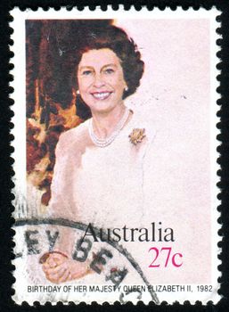 AUSTRALIA - CIRCA 1982: stamp printed by Australia, shows Queen Elizabeth II, circa 1982