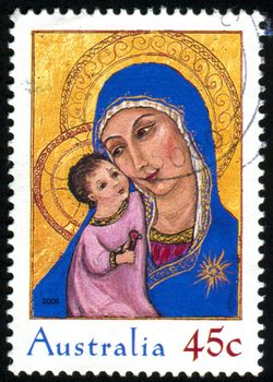 AUSTRALIA - CIRCA 2005: stamp printed by Australia, shows Madonna and Child, circa 2005