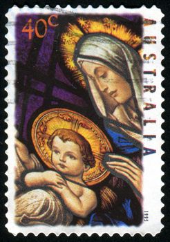 AUSTRALIA - CIRCA 1995: stamp printed by Australia, shows Madonna and Child, circa 1995