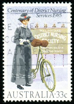 AUSTRALIA - CIRCA 1985: stamp printed by Australia, shows District Nursing Service Centenary, circa 1985