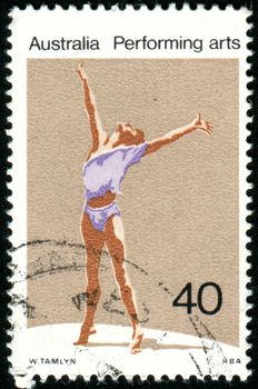 AUSTRALIA - CIRCA 1976: stamp printed by Australia, shows gymnast, circa 1976